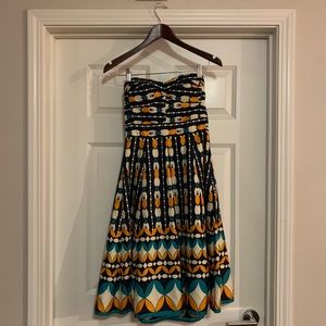 Strapless Formal Print Dress